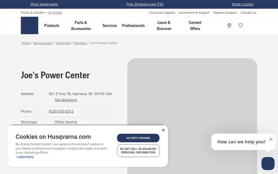 Joe's Power Center website