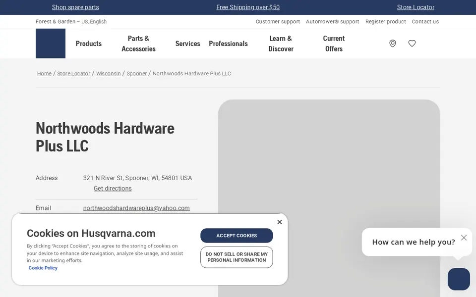 Northwoods Hardware Plus LLC website
