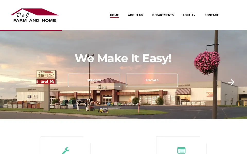 D & J Farm & Home website