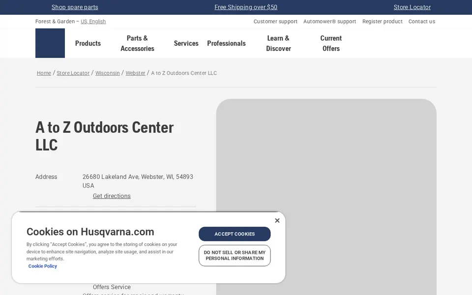 A to Z Outdoors Center LLC website