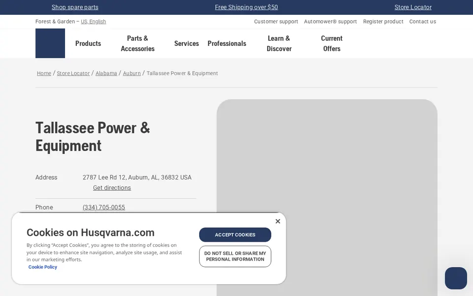 Tallassee Power & Equipment website