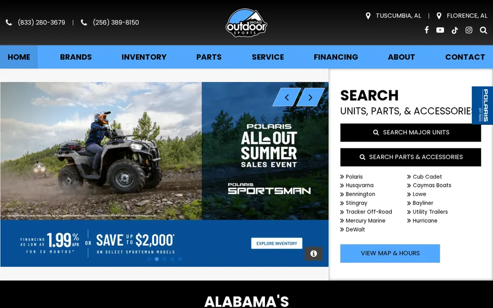 Shoals Outdoor Sports, Inc. website