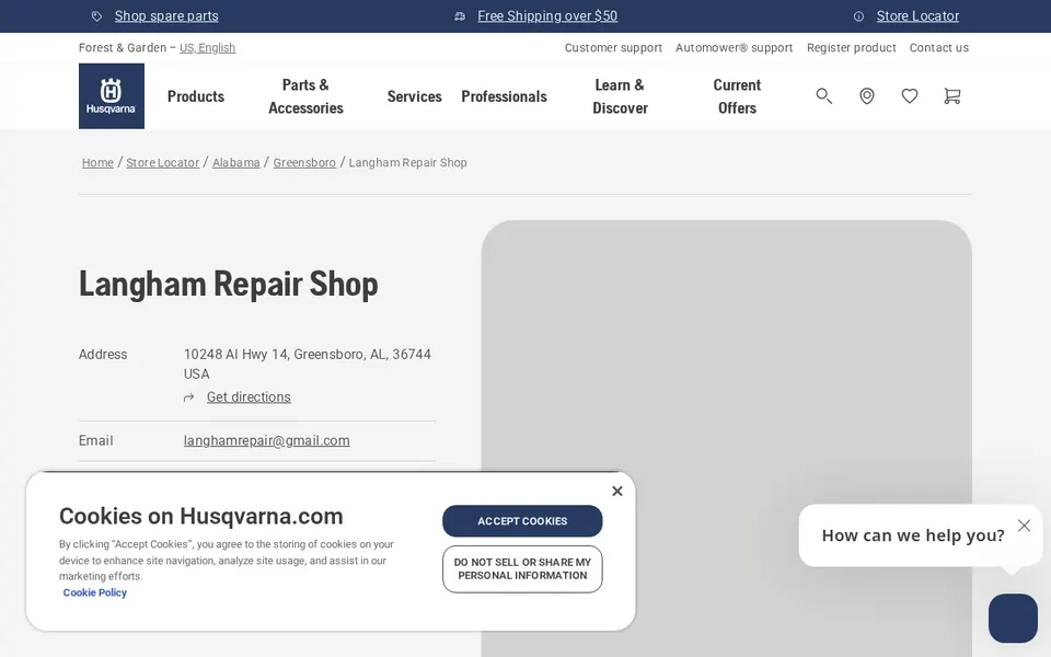 Langham Repair Shop website