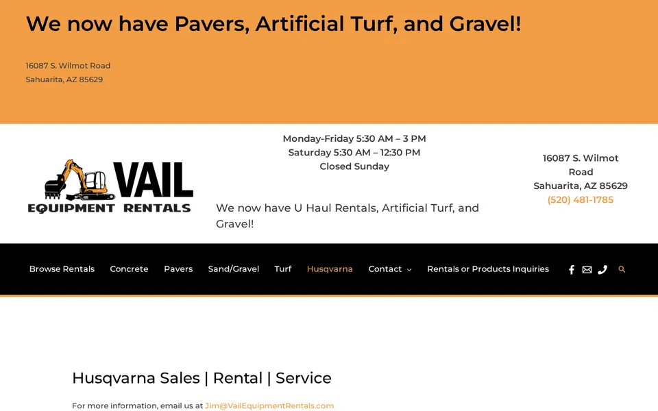 Vail Equipment Rentals, LLC website
