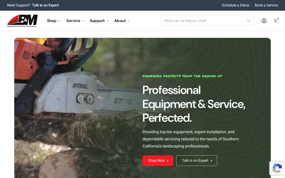B & M Lawn & Garden Center website