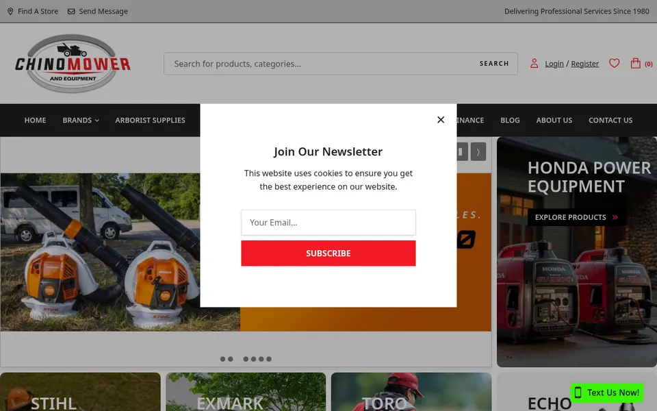 Chino Mower and Equipment website