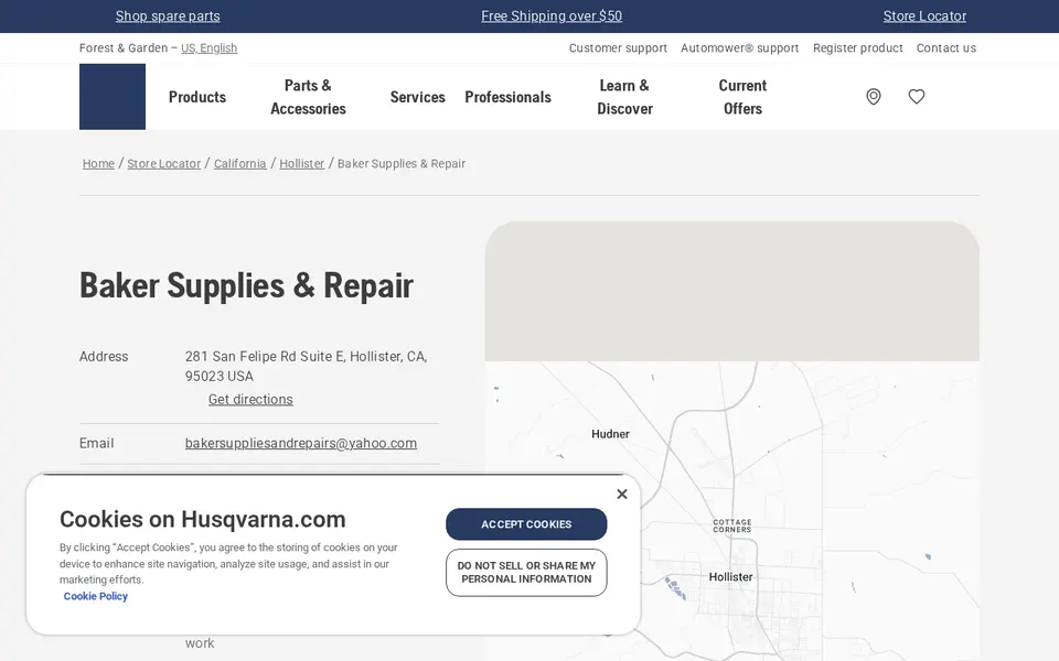 Baker Supplies & Repair website