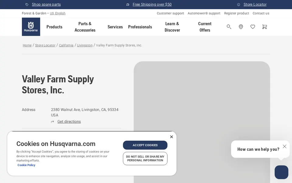 Valley Farm Supply Stores, Inc. website