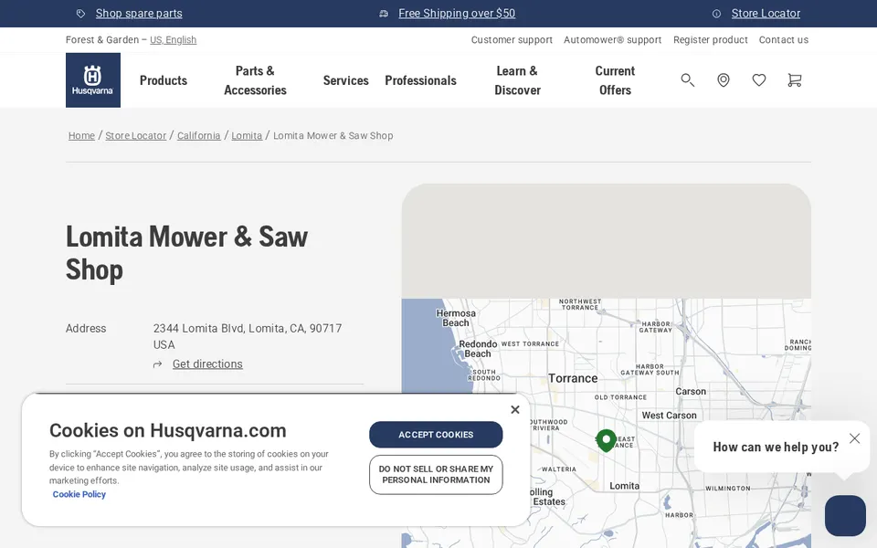 Lomita Mower & Saw Shop website
