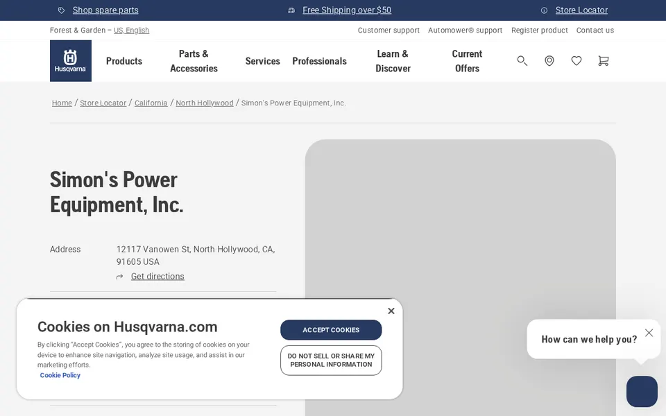 Simon's Power Equipment, Inc. website