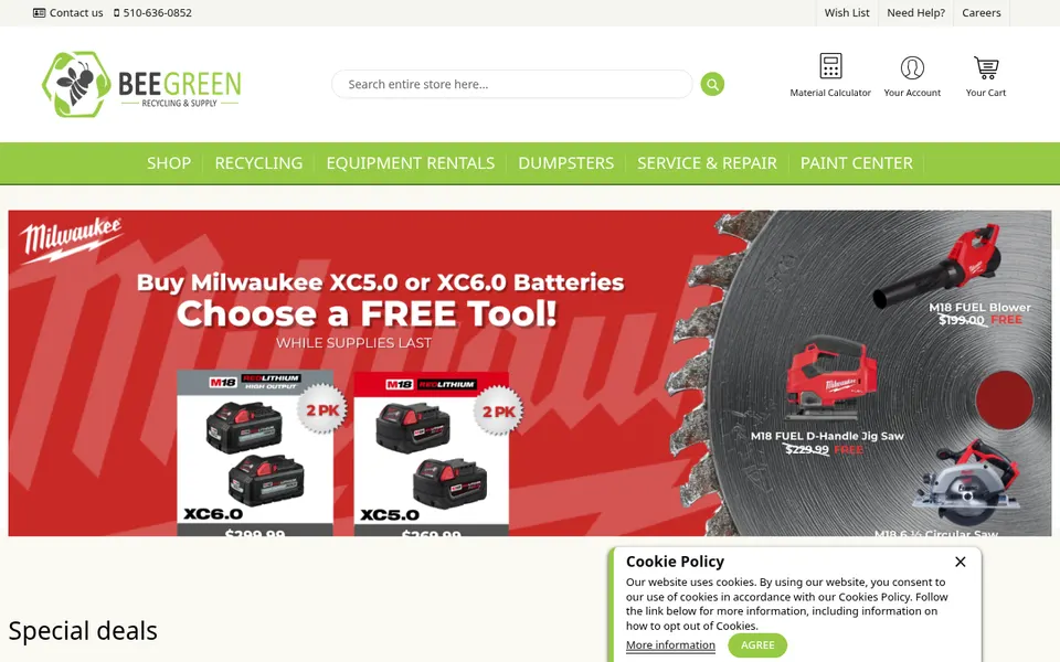 Bee Green Recycling website