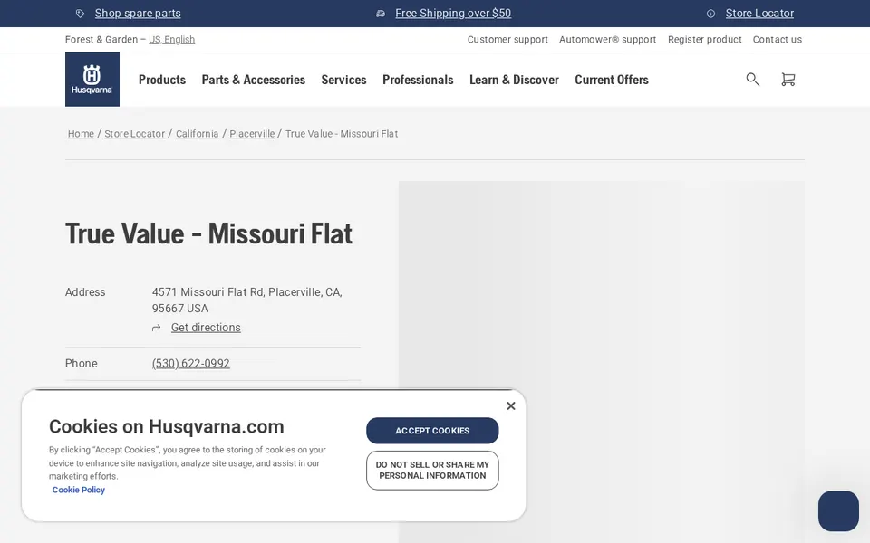 True Value - Missouri Flat website