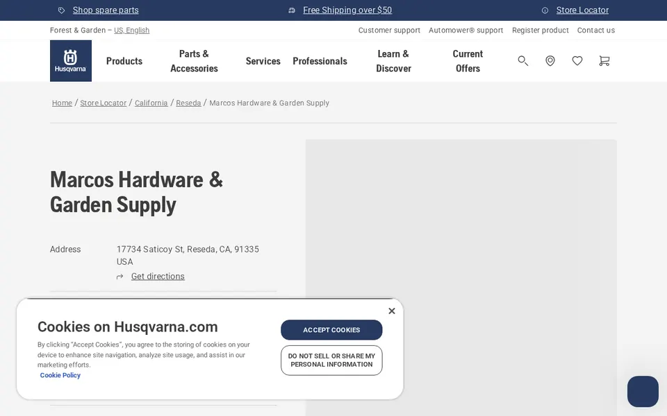 Marcos Hardware & Garden Supply website