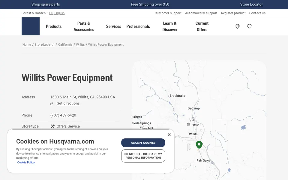 Willits Power Equipment website
