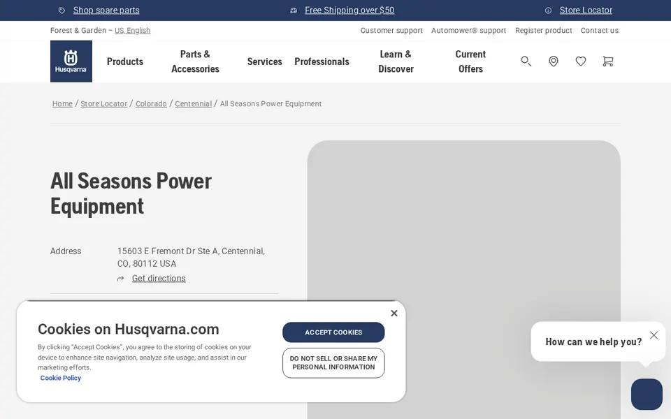 All Seasons Power Equipment website