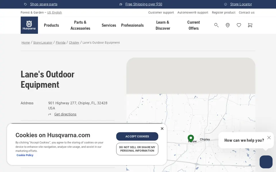 Lane's Outdoor Equipment website