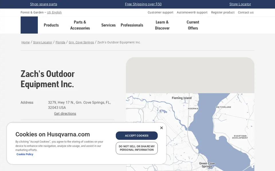 Zach's Outdoor Equipment Inc. website