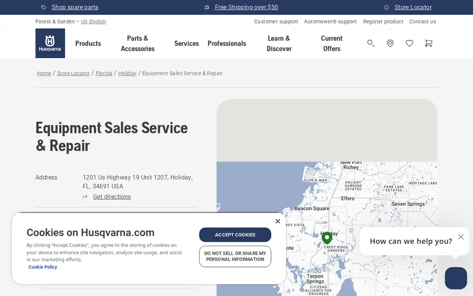 Equipment Sales Service & Repair website