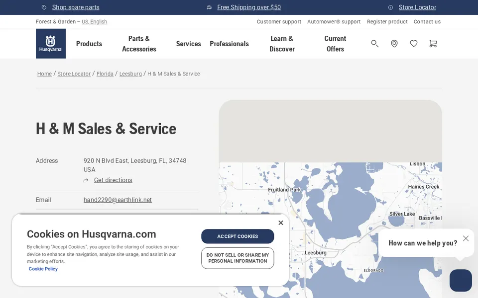 H & M Sales & Service website