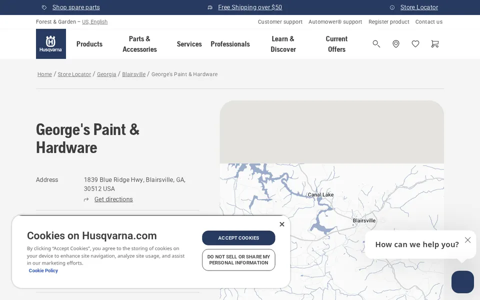 George's Paint & Hardware website