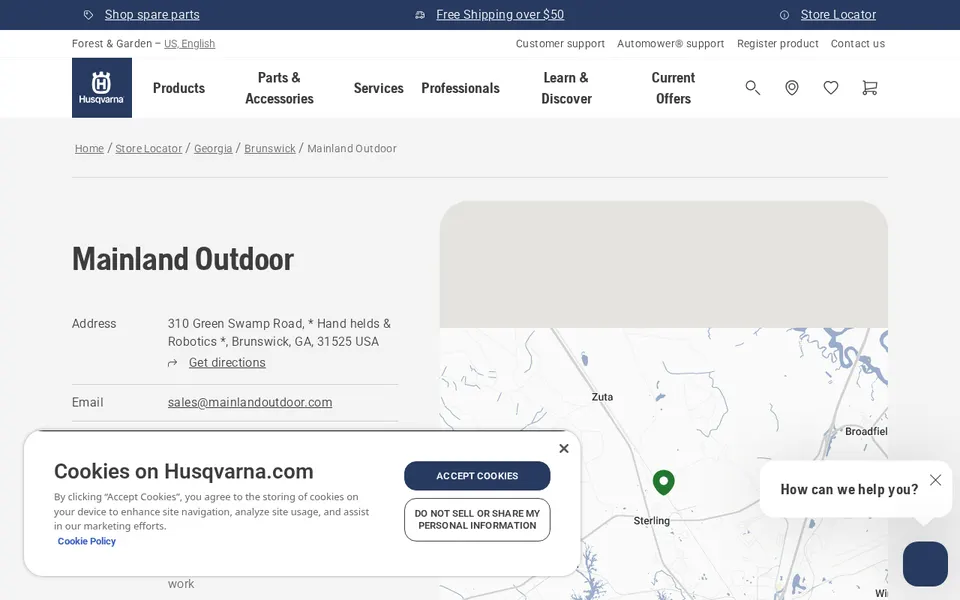 Mainland Outdoor website