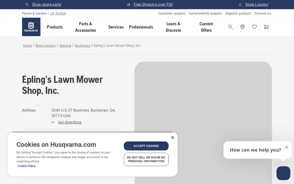 Epling's Lawn Mower Shop, Inc. website