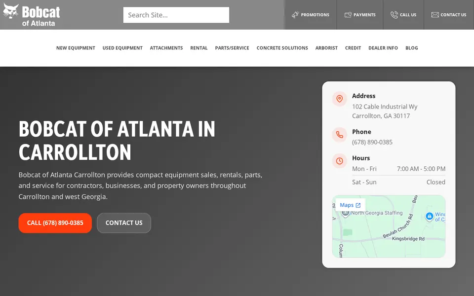Bobcat of  Atlanta website