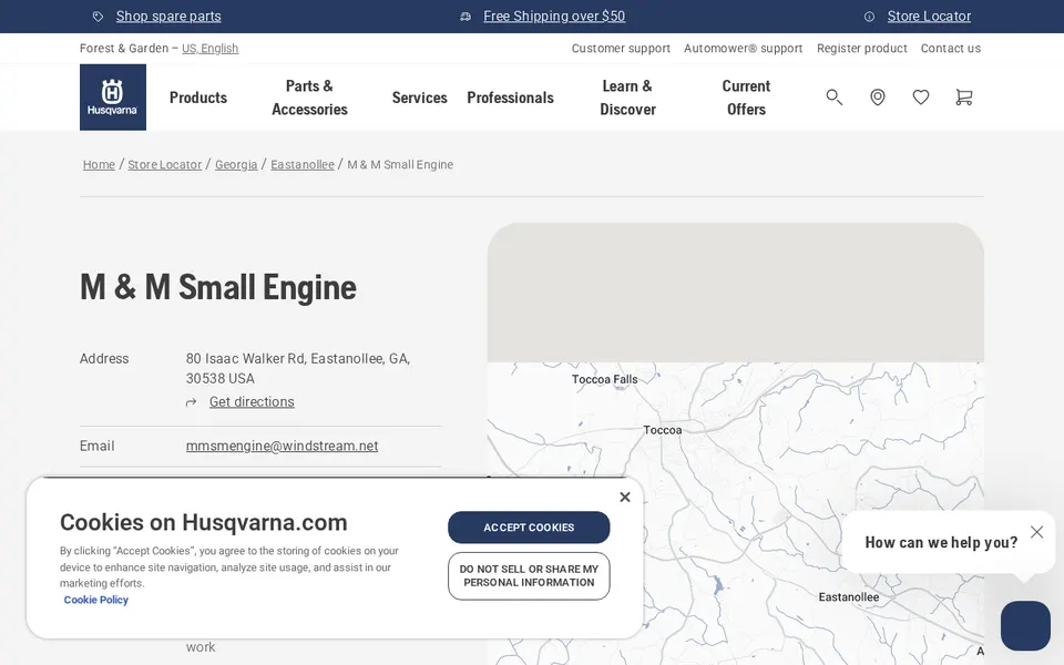 M & M Small Engine website