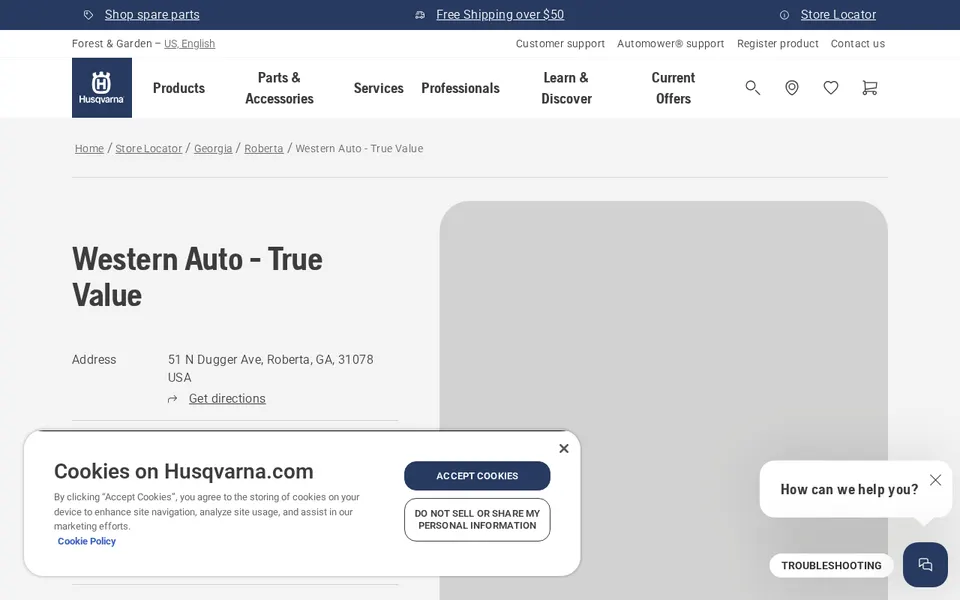 Western Auto - True Value website