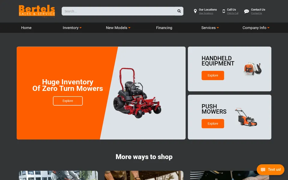 Bertels Sales & Service website