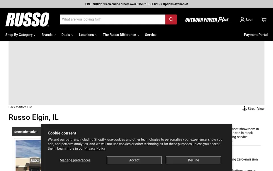 Russo Power Equipment website