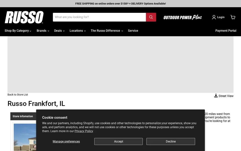 Russo Power Equipment website