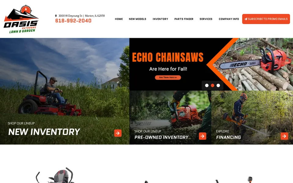 Oasis Outdoors website