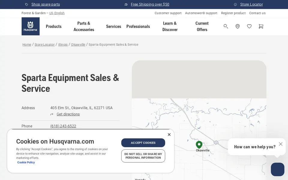 Sparta Equipment Sales & Service website