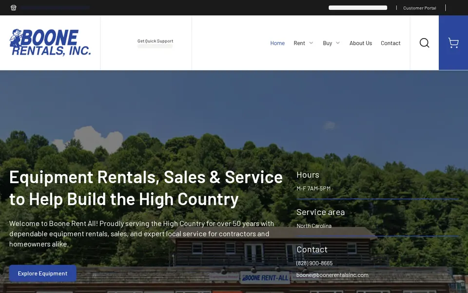 Boone Rentals, Inc website