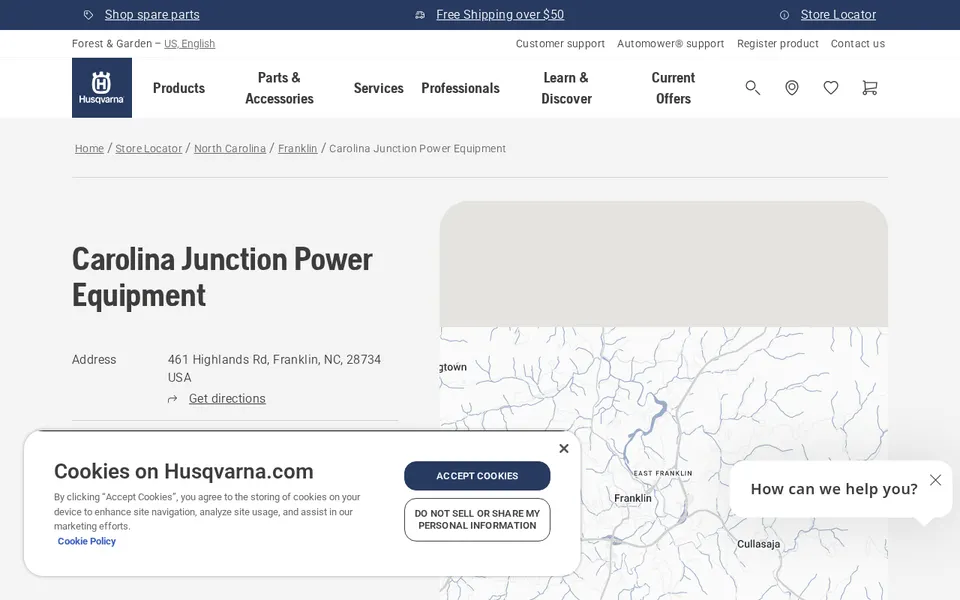 Carolina Junction Power Equipment website