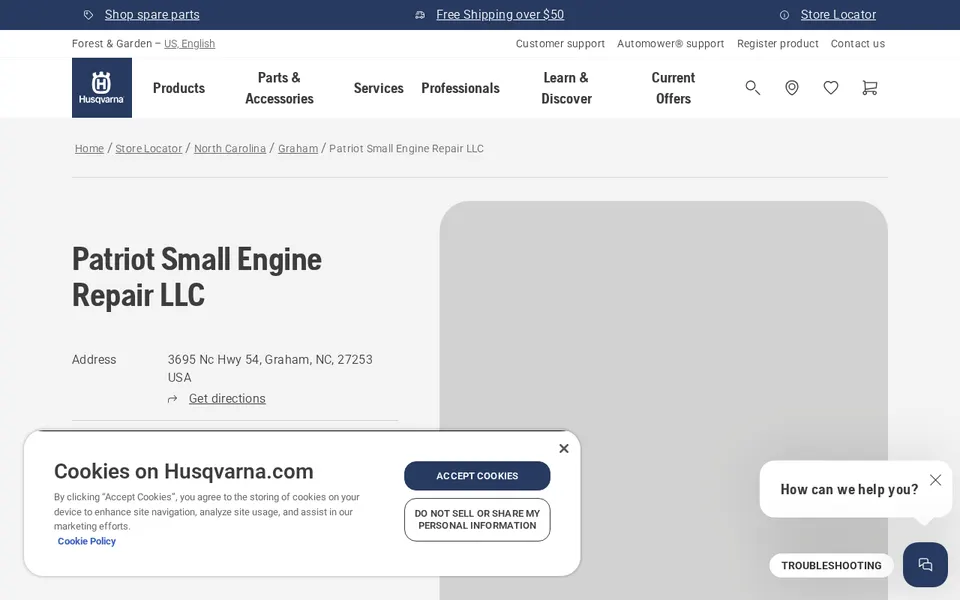Patriot Small Engine Repair LLC website