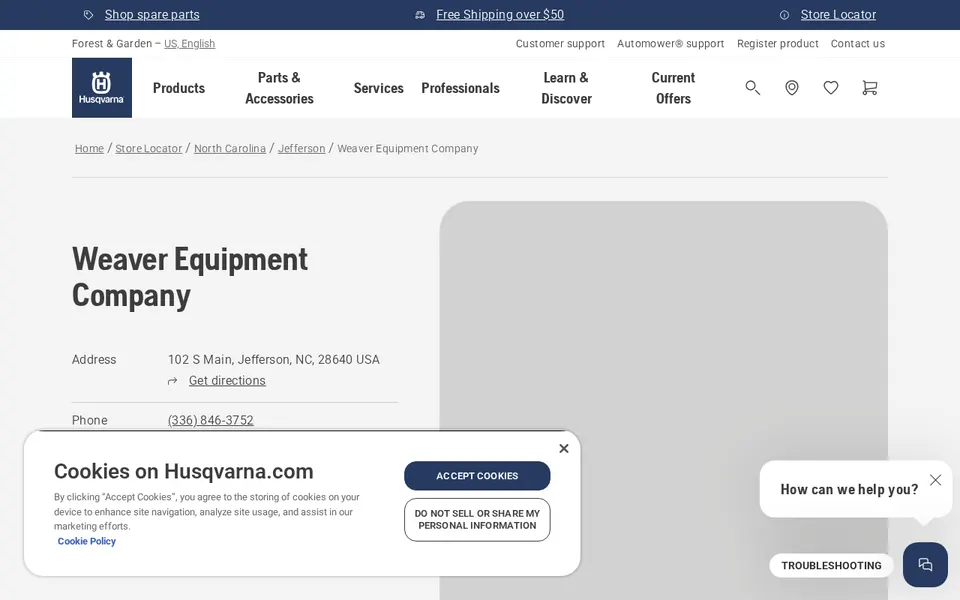 Weaver Equipment Company website