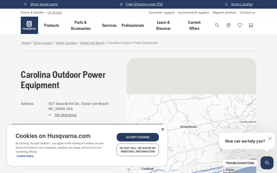 Carolina Outdoor Power Equipment website