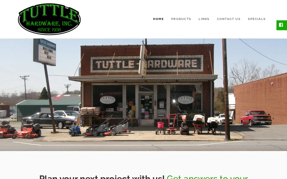 Tuttle Hardware, Inc. website