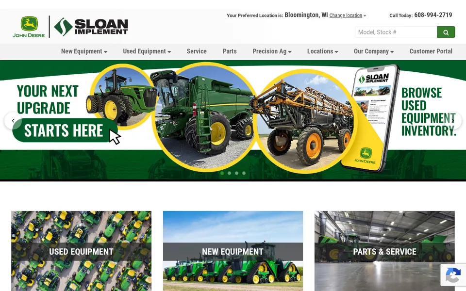 Sloan Implement website