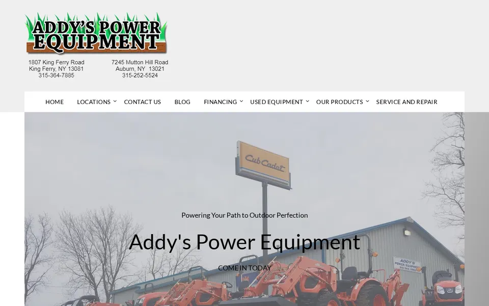 Addy's Power Equipment website