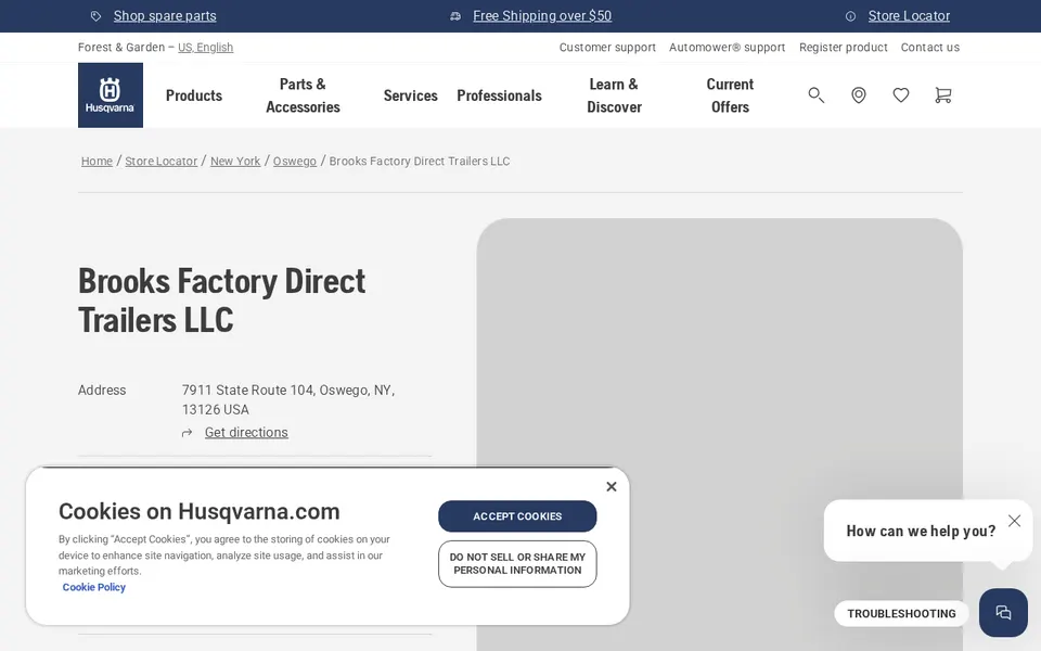 Brooks Factory Direct Trailers LLC website