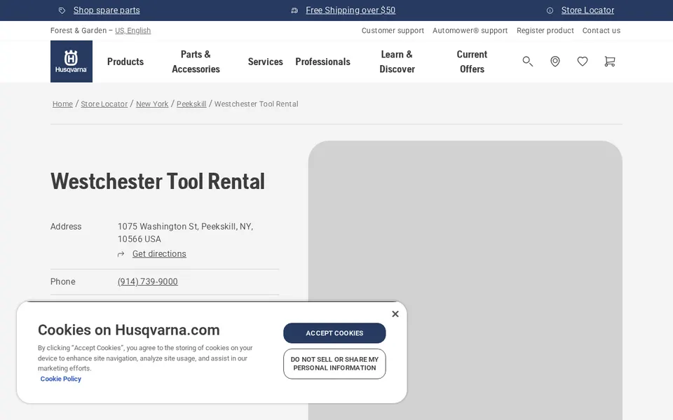 Westchester Tool Rental website