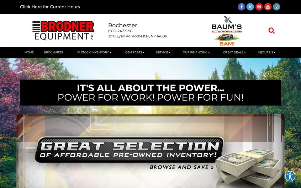 Brodner Equipment website