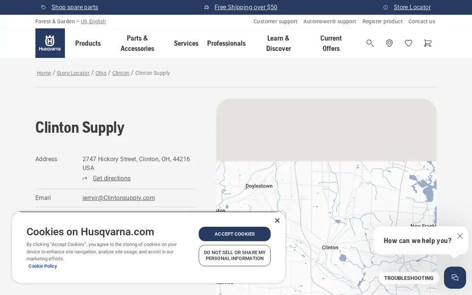 Clinton Supply website