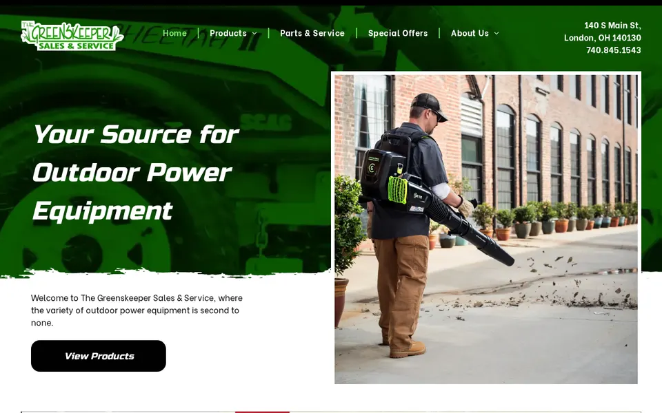 The Greenskeeper Sales & Service website
