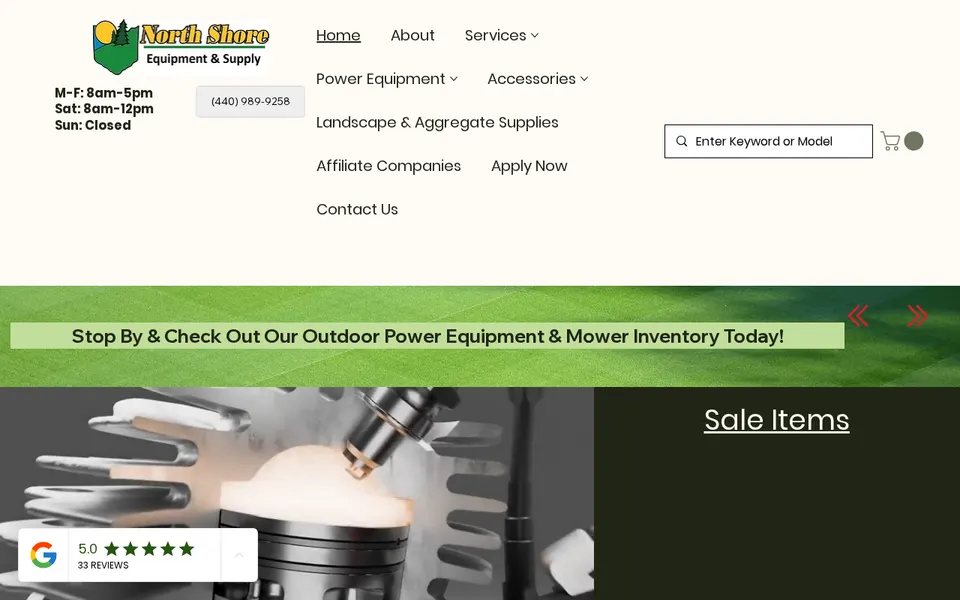 North Shore Equipment and Supply website