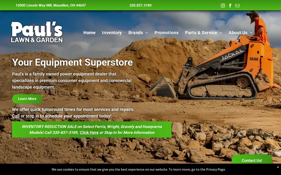 Pauls Lawn & Garden website