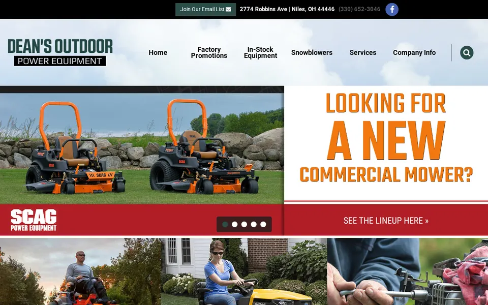 Dean's Outdoor Power Equipment,Inc. website